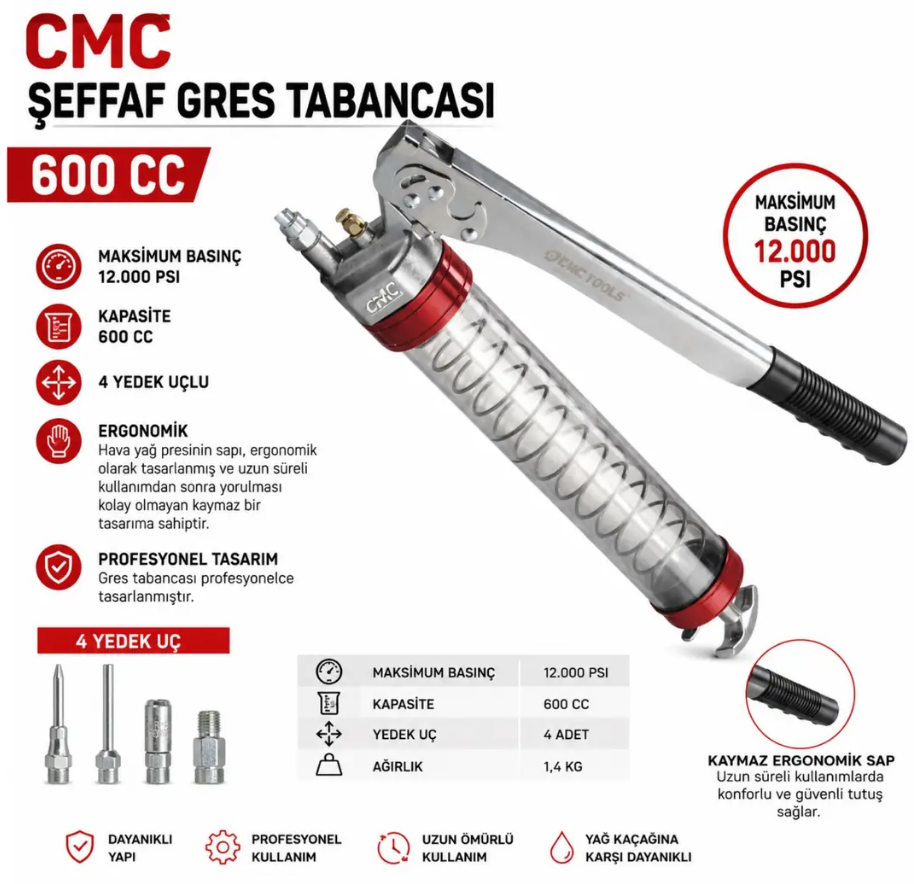 ŞEFFAF GRES POMPA CMC 600CC